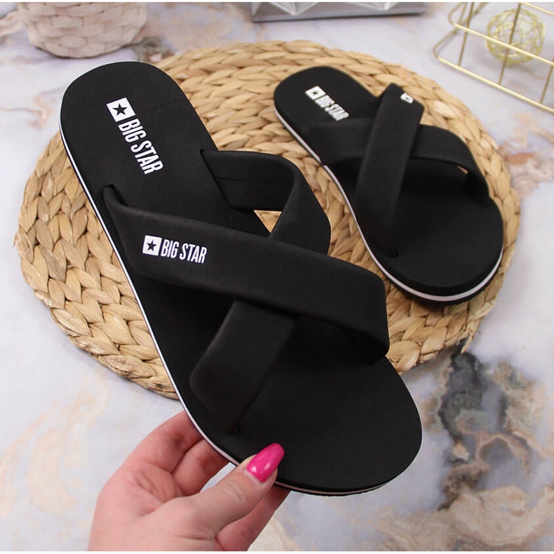 Crne pjenaste papuče Big Star JJ274A338 crno 2