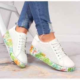 Ženske kožne cipele na klin bijeli Artiker bijela 1