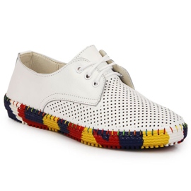 Udobne bijele Artiker kožne ažurne cipele 1