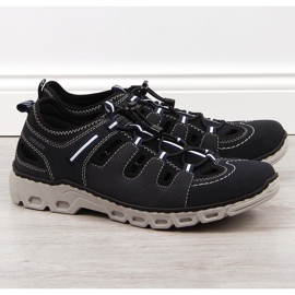 Muške tamnoplave kožne cipele Rieker 14507-14 plava 1