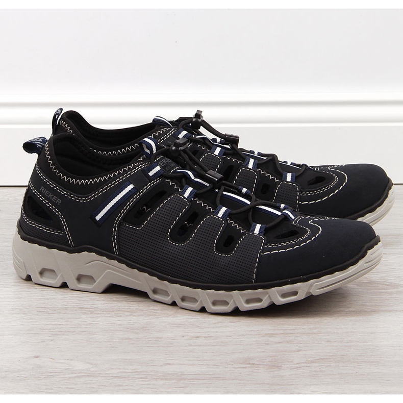 Muške tamnoplave kožne cipele Rieker 14507-14 plava 1