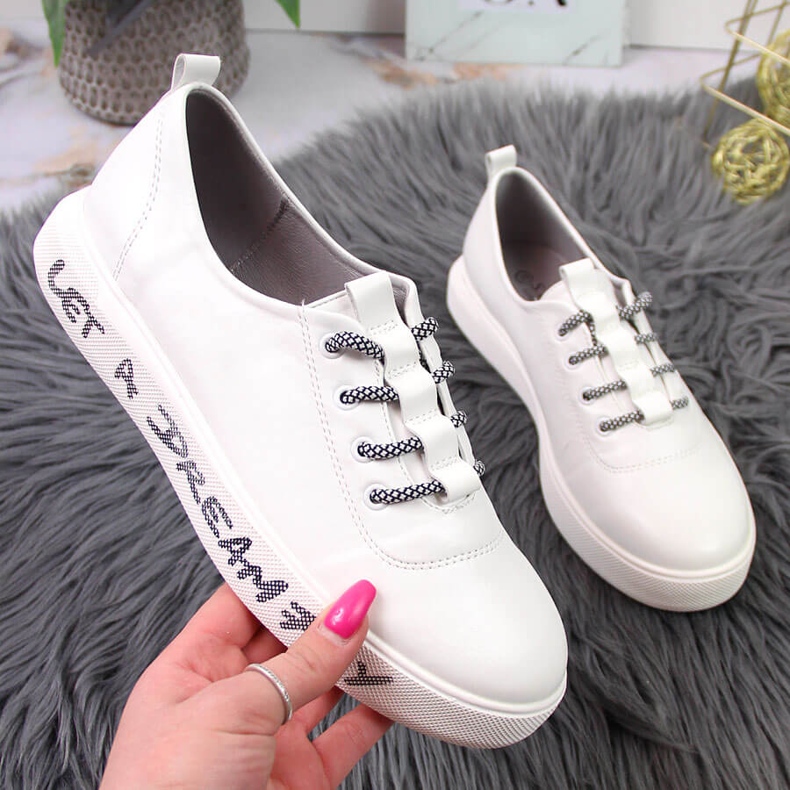 S.Barski Bijele ženske cipele na platformu S. Barski bijela 1