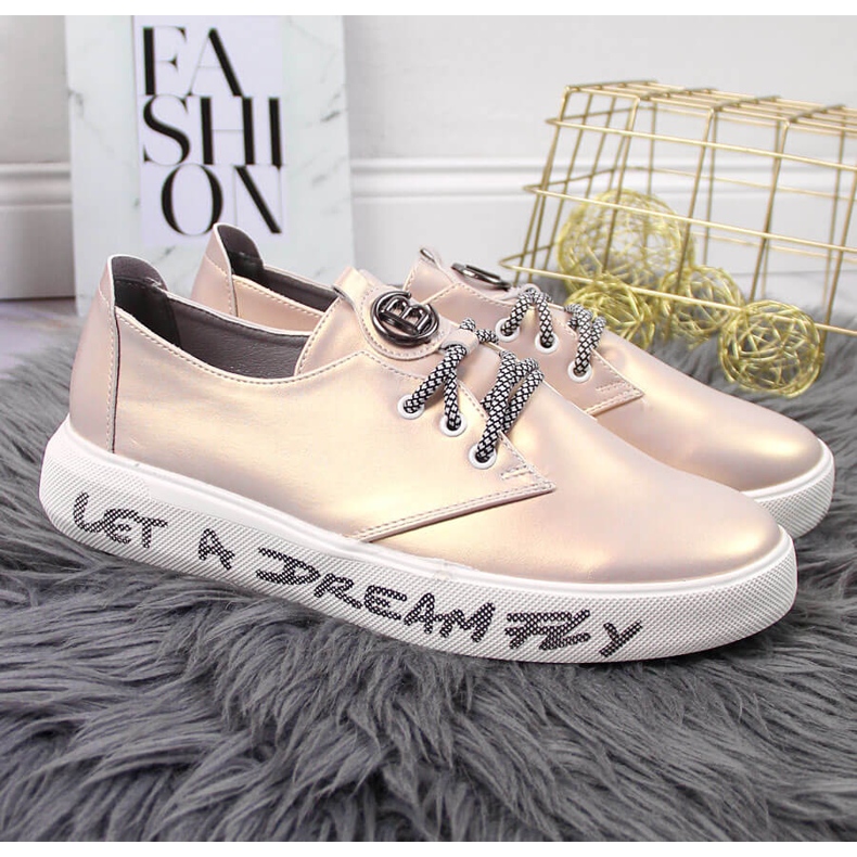 S.Barski Ženski brogovi s biserno ružičastom platformom S. Barski ružičasta 2