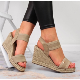 Sandale espadrile na bež klin Big Star JJ274978 1