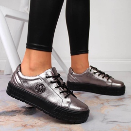 Ženske srebrne kožne cipele Filippo silver srebro 2