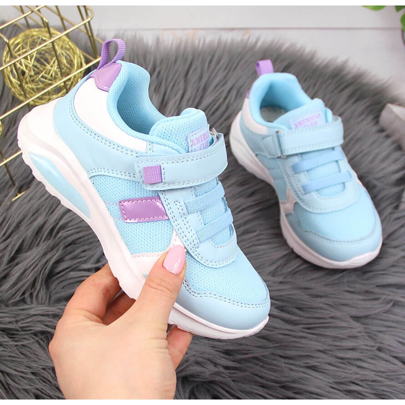 Sportske cipele za djevojčice s čičak plavim American Club plava 1