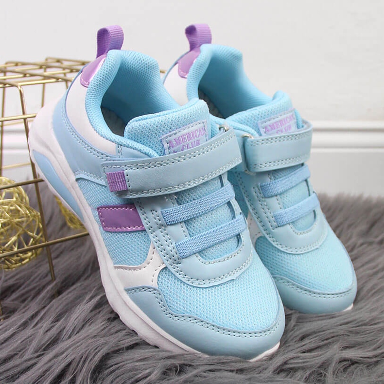 Sportske cipele za djevojčice s čičak plavim American Club plava 2