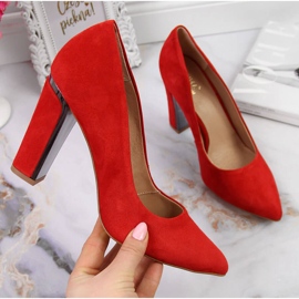 Kožne velur pumpice na crvenom Juma stupu crvena 1