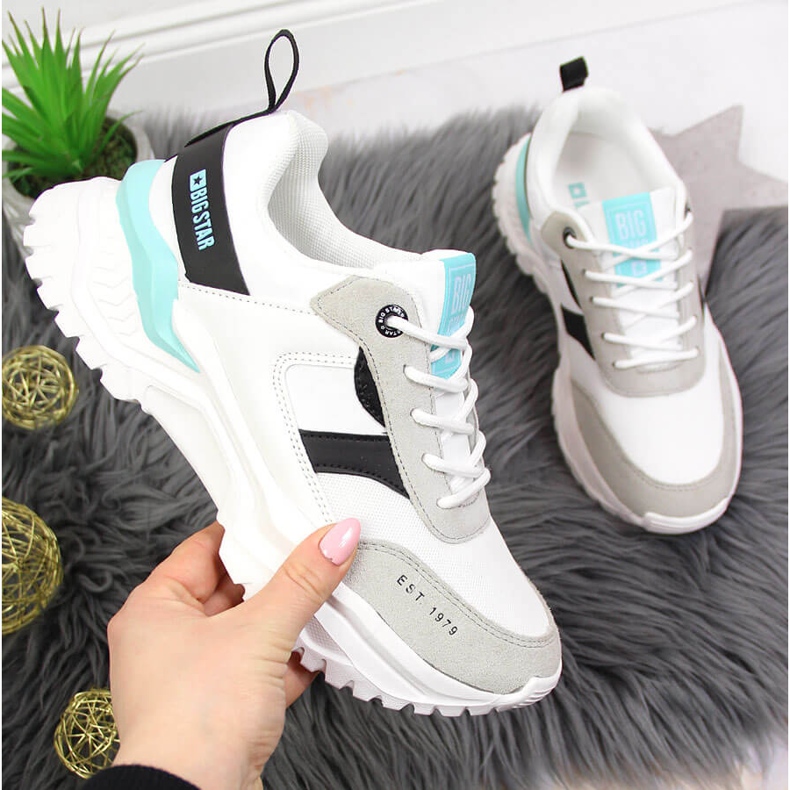 Bijele ženske tenisice Big Star JJ274A412 bijela siva raznobojna 1