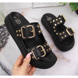 Ženske papuče sa zakovicama crne Bugatti JJ253070 crna 1