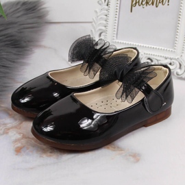 Vinceza Balerinke za djevojčice na čičak i mašnu, crne Vinceze crno 2