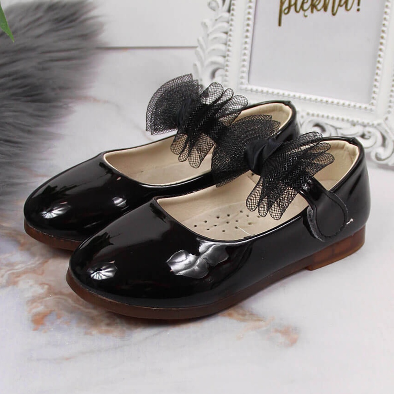 Vinceza Balerinke za djevojčice na čičak i mašnu, crne Vinceze crna 2