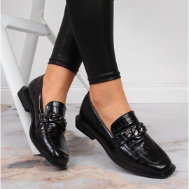 S.Barski Ženske cipele s lančićem kroko crne S. Barski crno 1