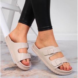 S.Barski Ženske gumene papuče s kopčama bež S. Barski 1