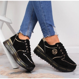 Ženska sportska koža na crnoj Filippo platformi 1