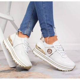 Ženske kožne tenisice na bijeloj Filippo platformi bijela 1