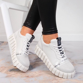 Ženske kožne cipele na bijeloj Artiker platformi bijela 1