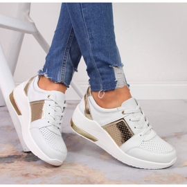 S.Barski Kožne ženske cipele na klin, bijele S. Barski bijela 1