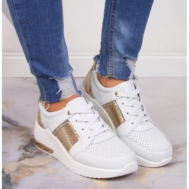 S.Barski Kožne ženske cipele na klin, bijele S. Barski bijela 2