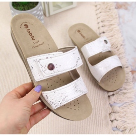 Bijele Inblu Velcro ženske papuče bijela 1