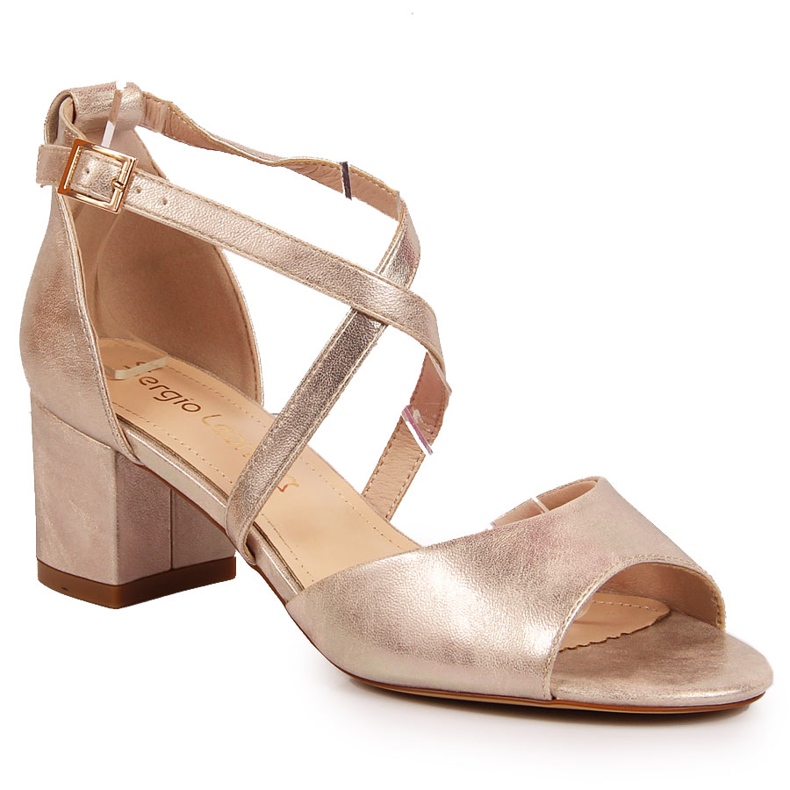 Ženske sandale na zlatnom stupu Sergio Leone zlatna 1