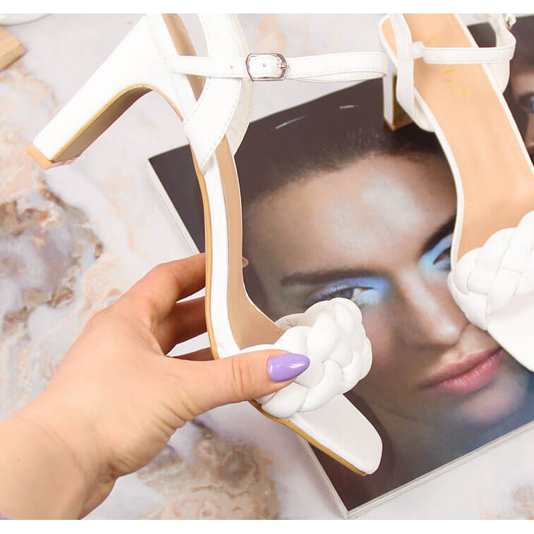 Ženske bijele Vinceza sandale na visoku petu bijela 1