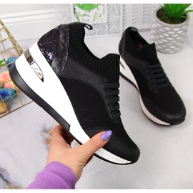 Ženske crne cipele na klin, slip na crni Artiker crno 1