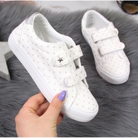 Tenisice za djevojčice s bijelim Atletico zvjezdicama na čičak bijela 1