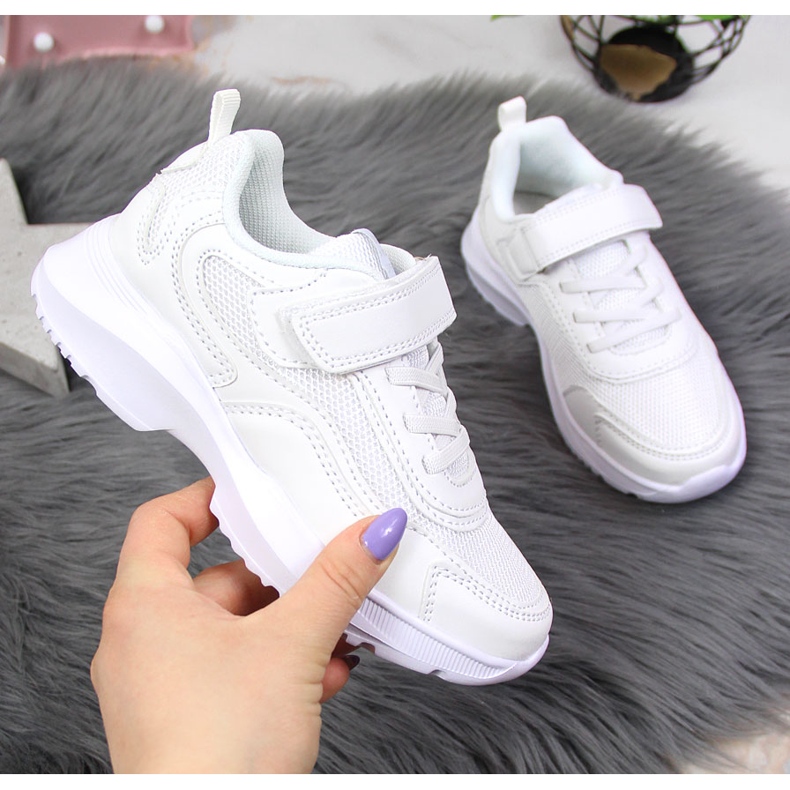 White American Club dječje sportske cipele na čičak bijela 1