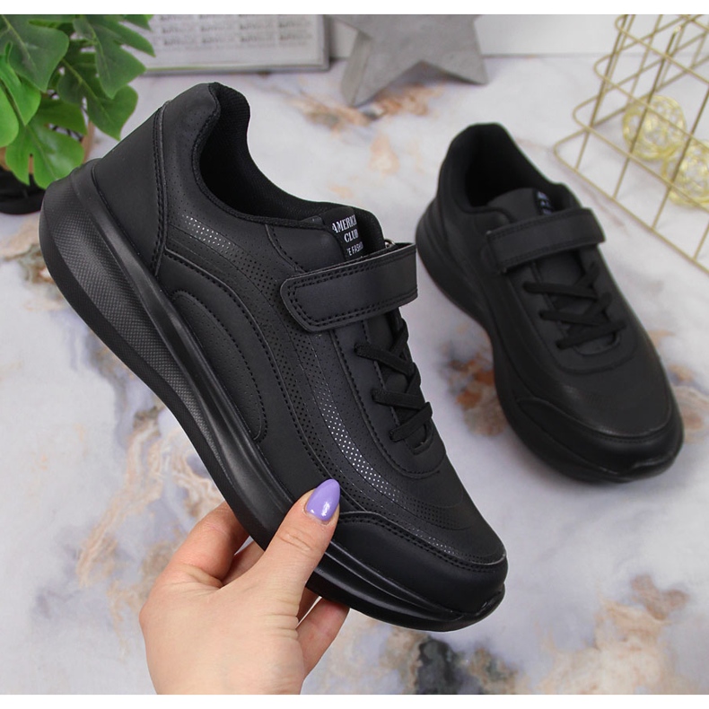 Black American Club Velcro sportske cipele crno 1