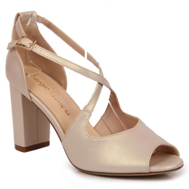 Ženske sandale na biserno bež stup Sergio Leone 1