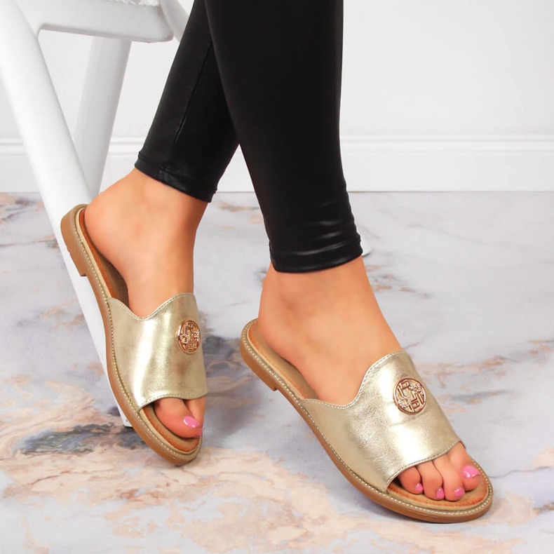 Ženske zlatne papuče s Filippo ukrasom zlatni 1