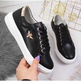 Ženske kožne cipele s crnom Vinceza platformom crna 1