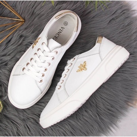 Ženske kožne cipele s bijelom Vinceza platformom bijela 2