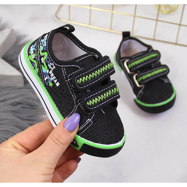 Tenisice za dječake na čičak crne Atletico crna 1