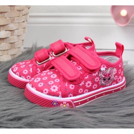 Atletico roze tenisice na čičak za djevojčice s cvijećem ružičasta 2