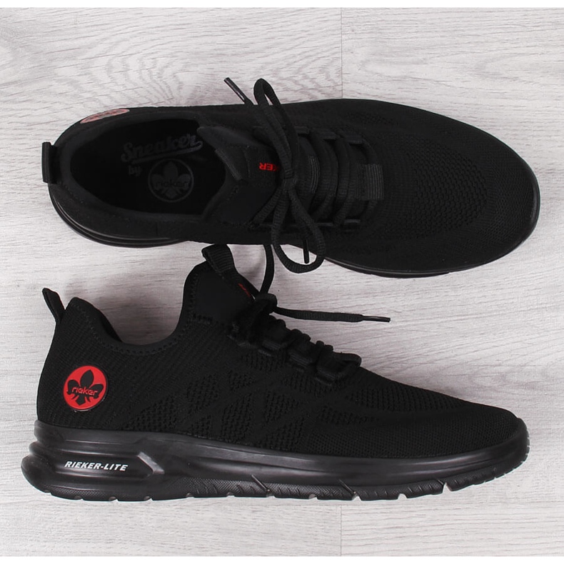 Muške crne mrežaste sportske cipele Rieker B7376-00 crna 1