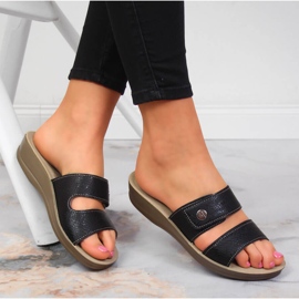 Crne Inblu ženske crne čičak papuče crno 1