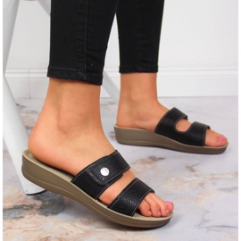 Crne Inblu ženske crne čičak papuče crno 2