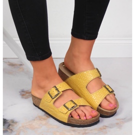 Žute Inblu ženske papuče s kopčama žuta boja 2