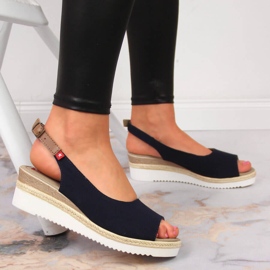 Ženske tamnoplave sandale Big Star JJ276046 tamnoplava 2