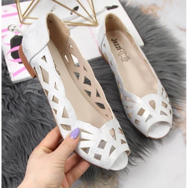 Ženske srebrne ažurne balerinke Jezzi srebro 1