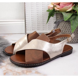 Jezzi ženske zlatne sandale zlatni 2