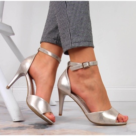 Ženske sandale na zlatnu potpeticu Sergio Leone zlatni 1