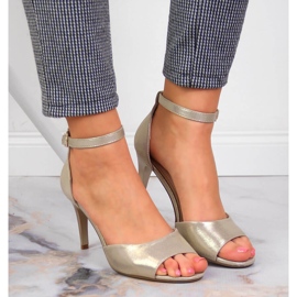 Ženske sandale na zlatnu potpeticu Sergio Leone zlatni 2