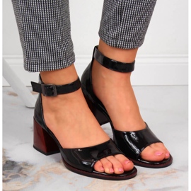 Crne filippo crne lakirane sandale crna 2