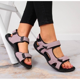 Ženske sportske sandale s čičak ljubičastim American Club ljubičasta 2