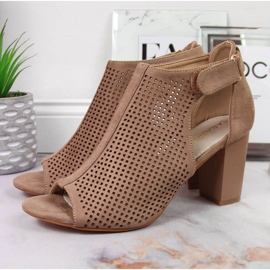 Ženske sandale sa čičak bež Sabatina 2