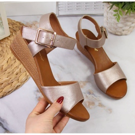 Sergio Leone ženske bež sandale na klin 1