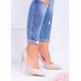 Ženske pumpe u Spitz lakiranoj bež 3